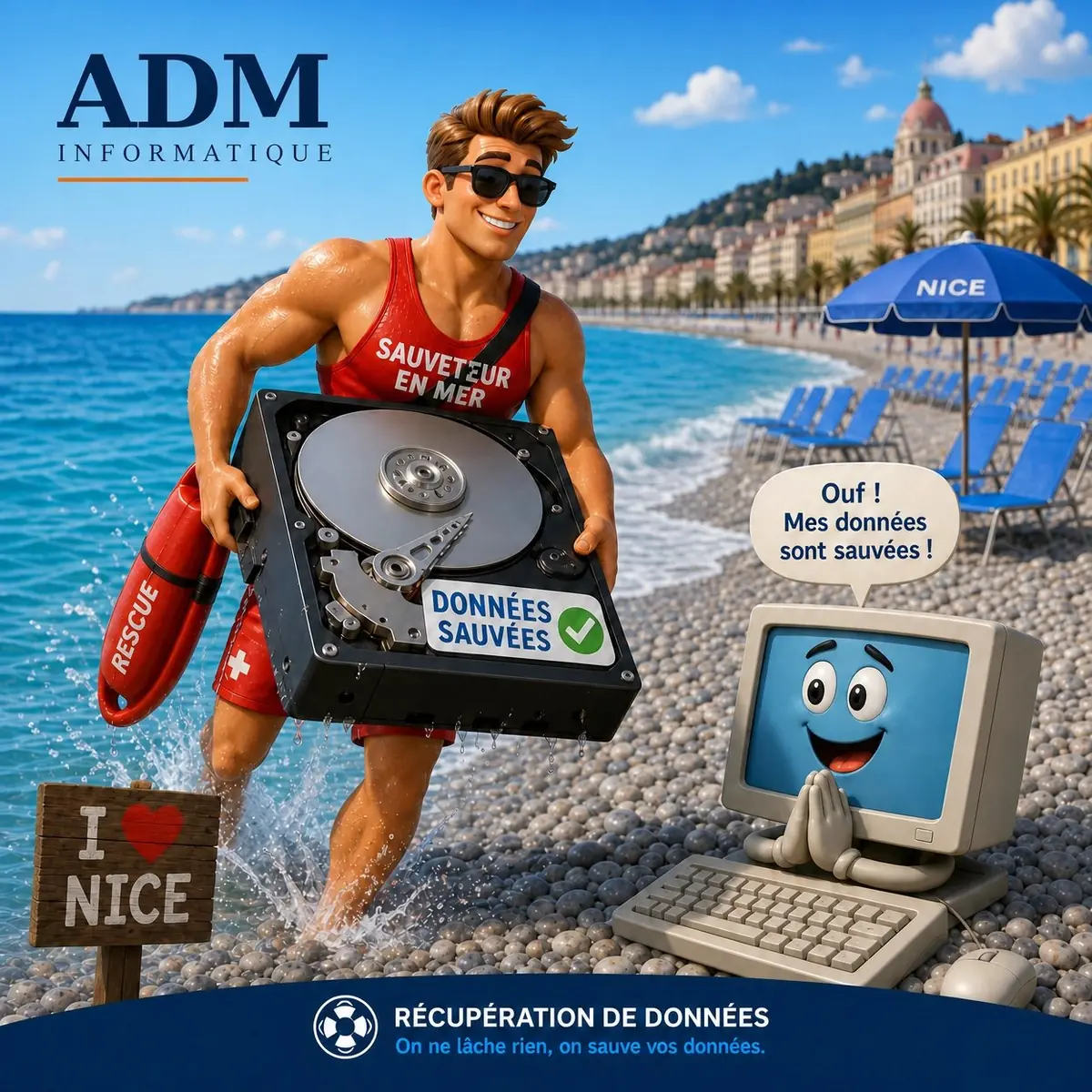 Récupération de données disque dur à Nice — ADM Informatique