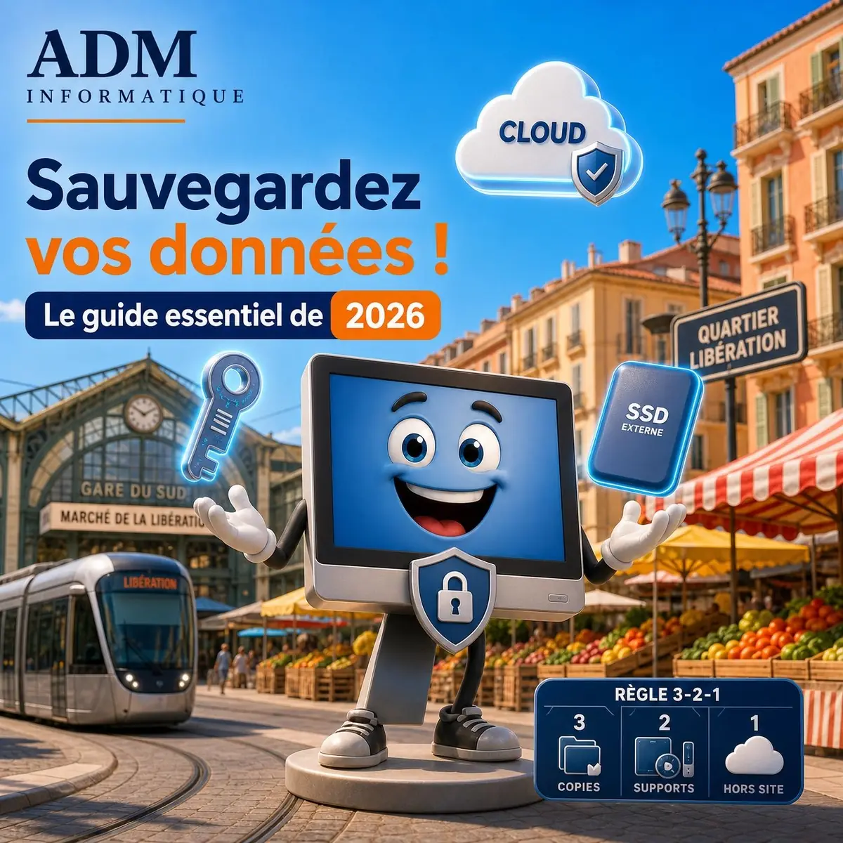Sauvegarder ses données à Nice — ADM Informatique