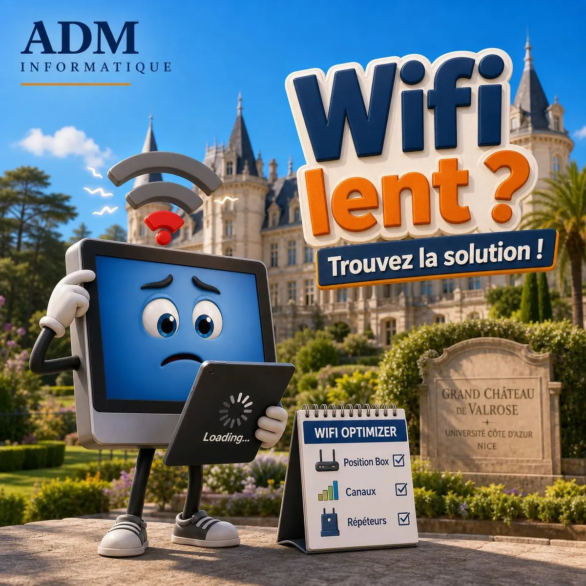 Wifi lent ou instable à domicile à Nice — ADM Informatique
